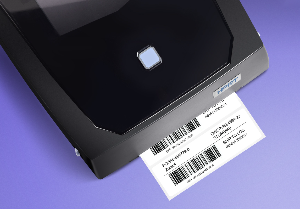 A label being printed from a pisač barkoda