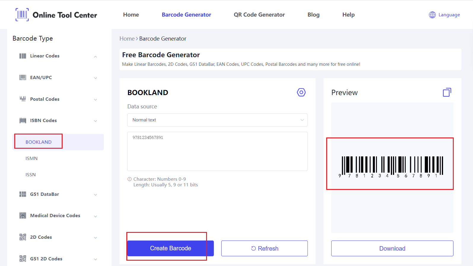 besplatan online Bookland EAN barcode generator.png