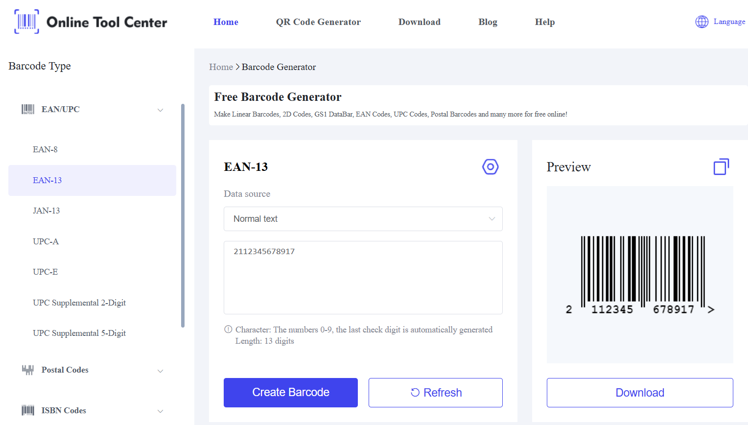 EAN 13 Barcode generator