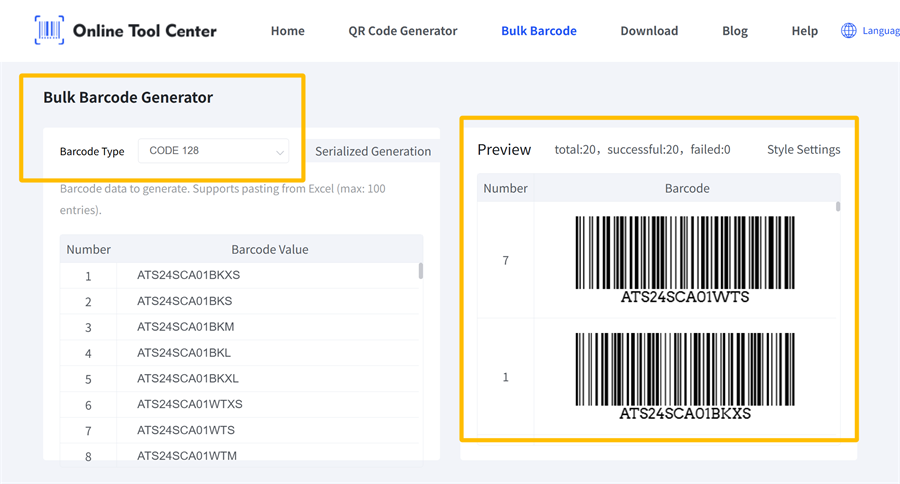 bulk barcode generator masovni generator barkoda
