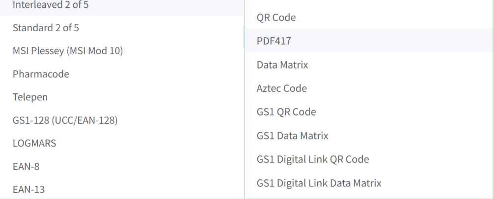supported 1d 2d barcode formats podržani 1d 2d formati barkoda