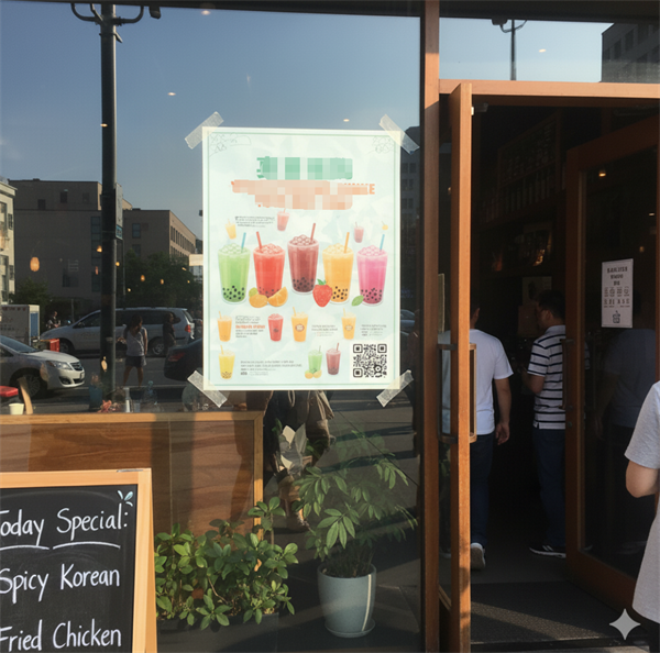 QR kod na promotivnom plakatu na ulazu u trgovinu