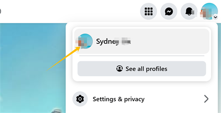 kliknite sliku profila na facebooku