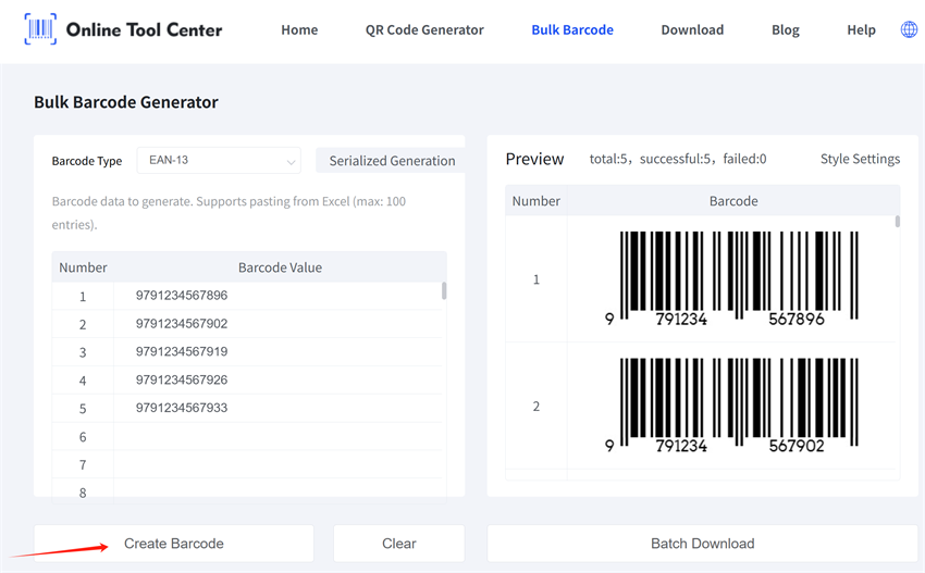 bulk generating EAN barcodes masovno generiranje EAN barkoda