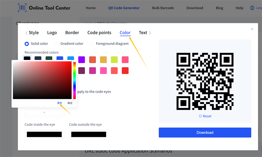 QR kod boja