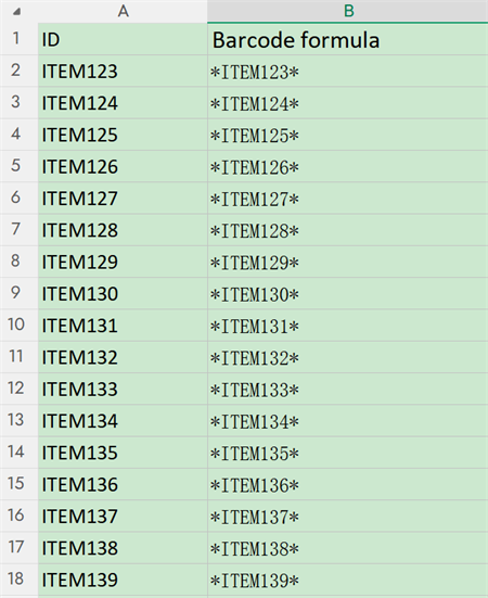 ID imovine Excel