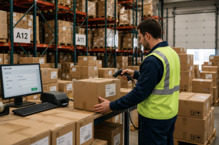 scanning barcodes in warehouse skeniranje barkoda u skladištu